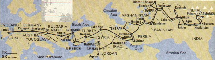 SK1064 Trip Route in 1977